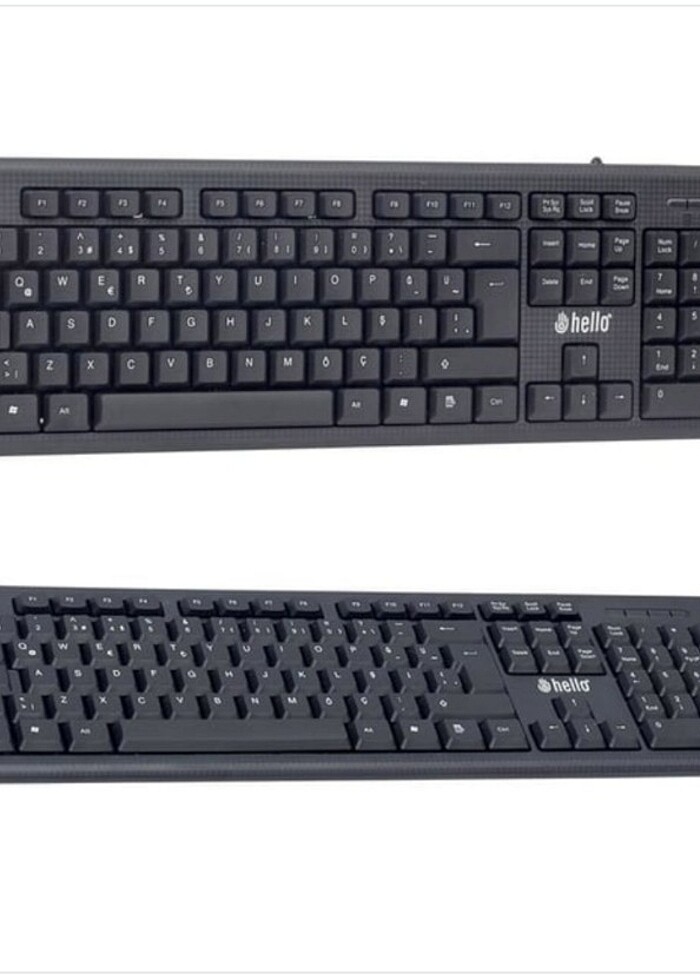 Yeni Estevia Dp Hello Hl-18742 Usb Kablolu Standart Q Klavye (45 - Görsel 2