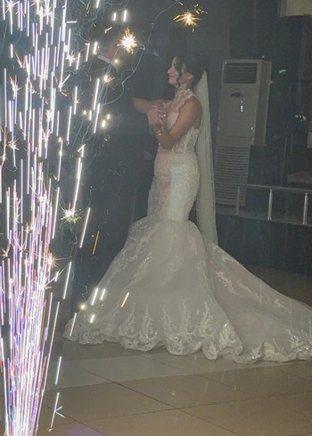 Yüksek yakalı balık Gelinlik - Görsel 3