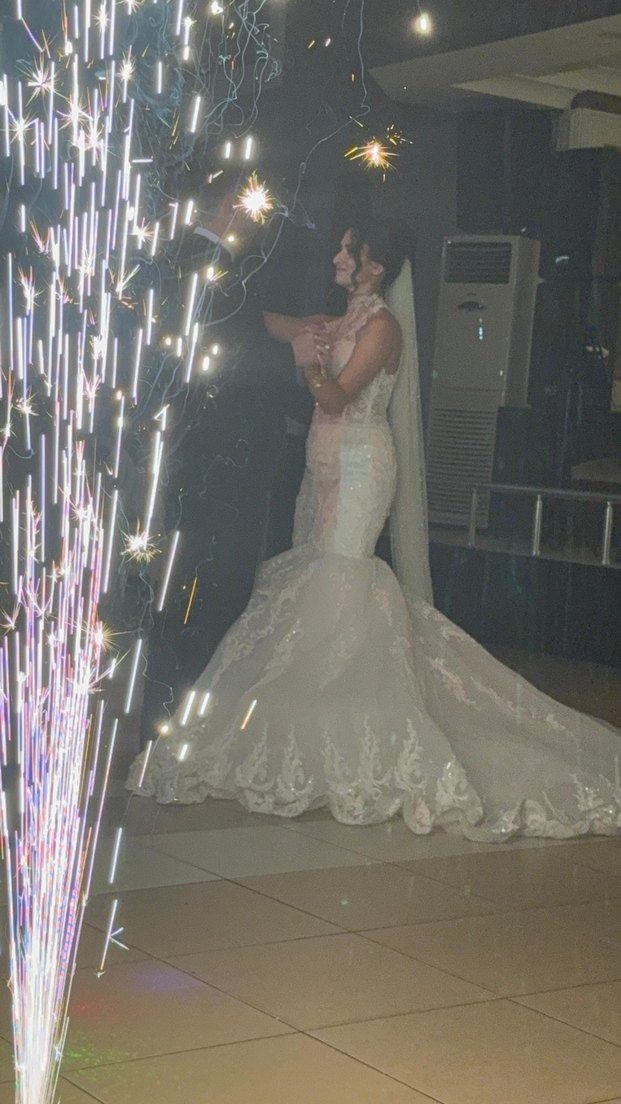 Yüksek yakalı balık Gelinlik - Görsel 3