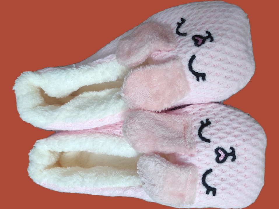 Kız çocuk   için Renkli Nakışlı Sıcak ev ayakkabısı 36 38 - Görsel 5