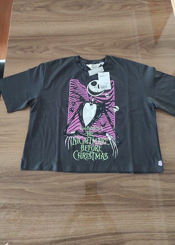 H&M H&M Kız Çocuk Baskılı Gri Oversize Tişört