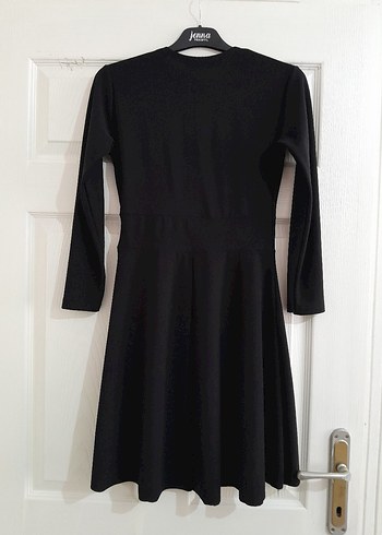 Siyah Uzun Kollu Triko Elbise - Görsel 3