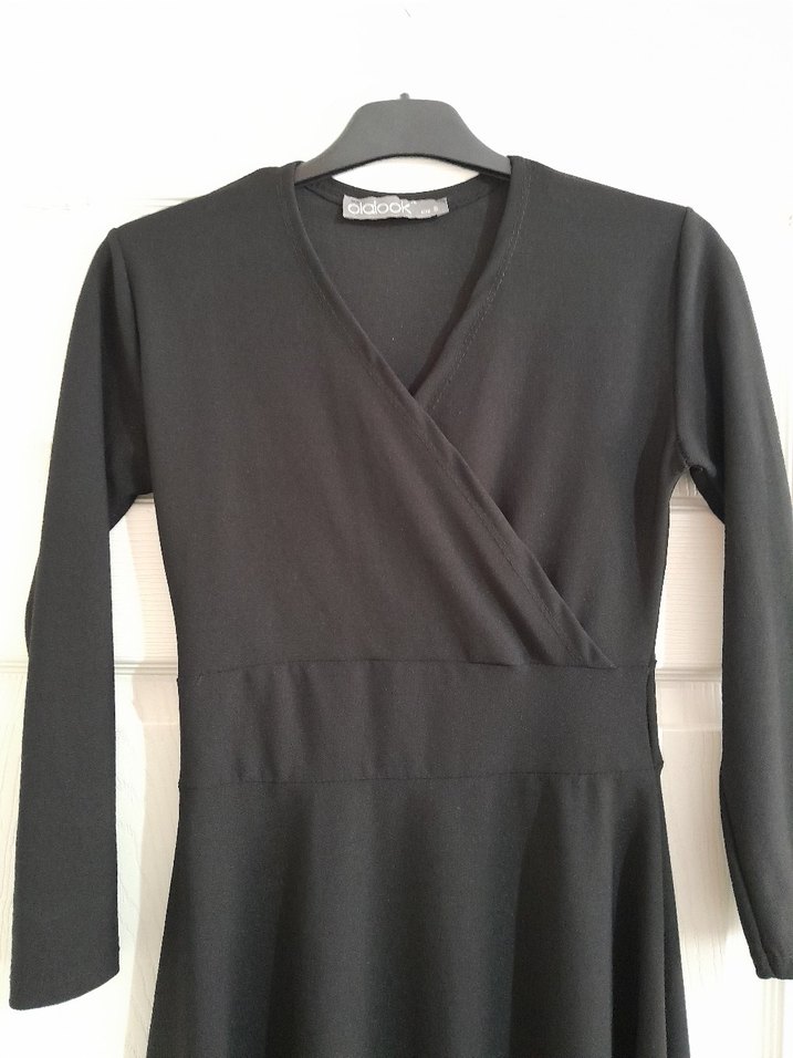 Siyah Uzun Kollu Triko Elbise - Görsel 5