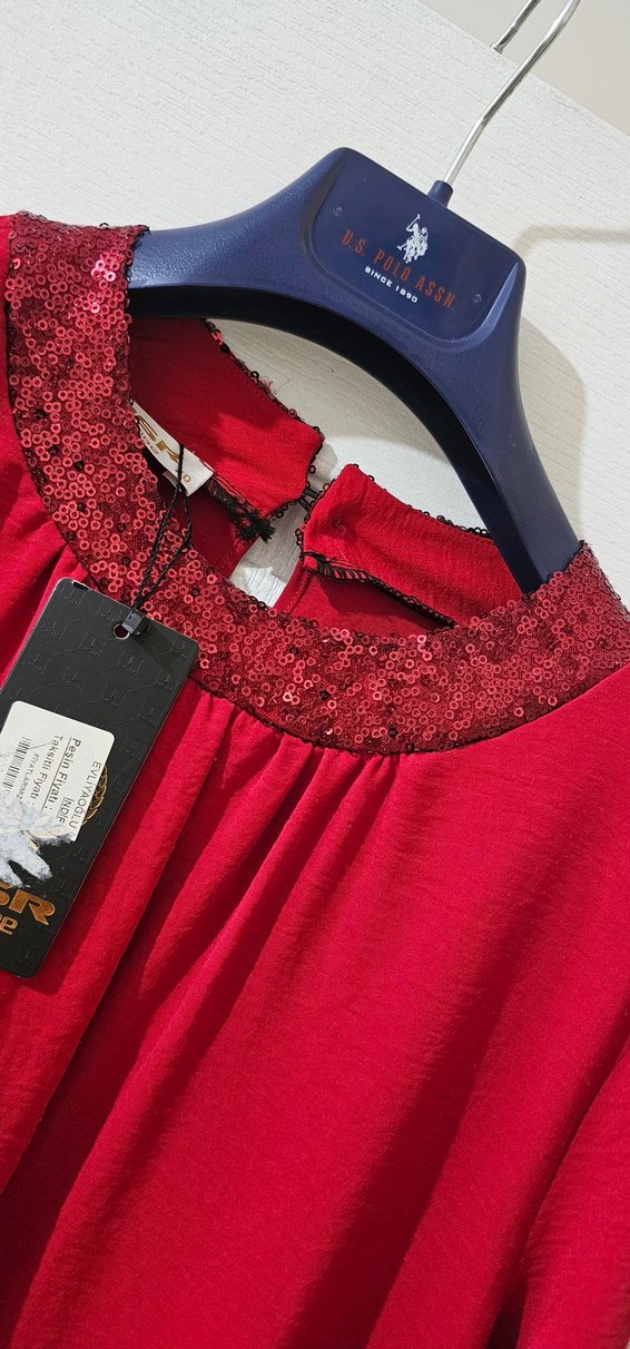 payetli yaka ve kol ikili tunik takım - Görsel 5