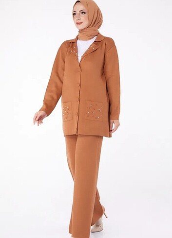 Boncuklu triko takım - Görsel 4