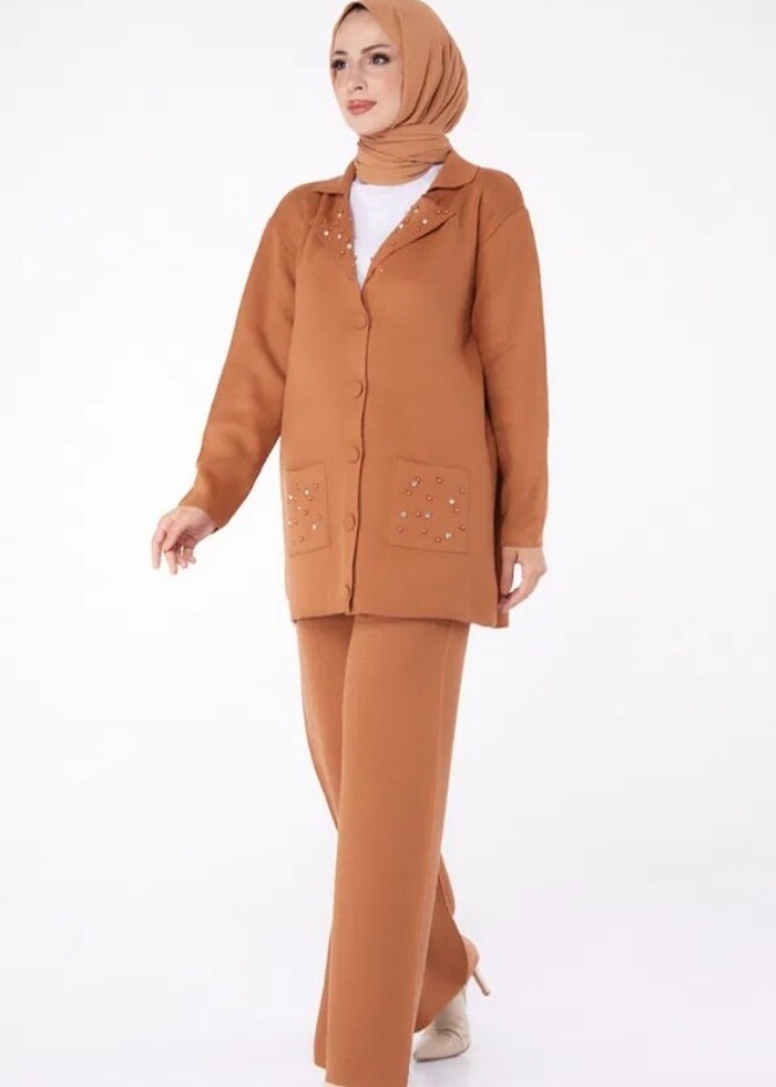 Boncuklu triko takım - Görsel 4