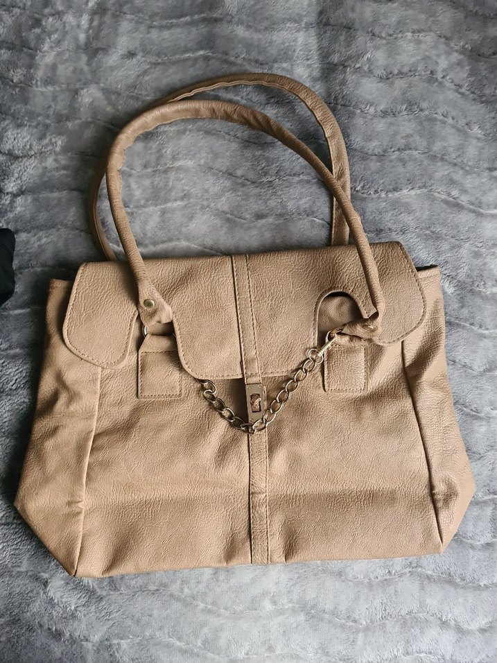 Bej Süet Kadın Omuz Çantası - Görsel 2