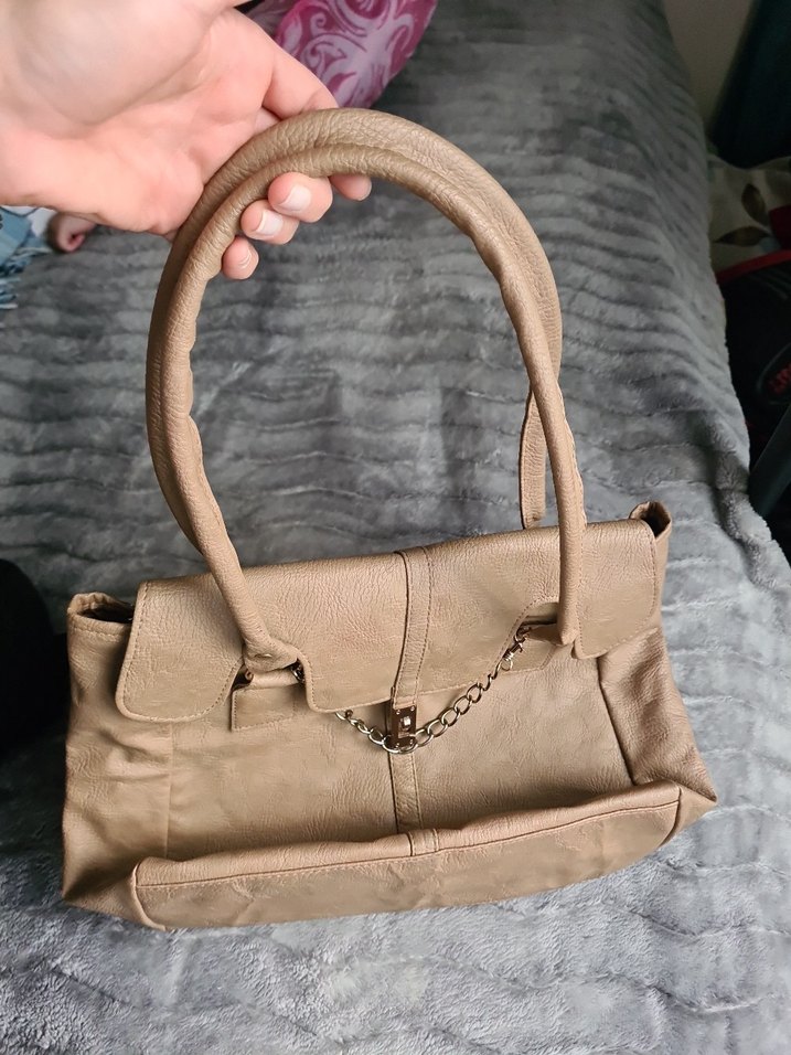 Bej Süet Kadın Omuz Çantası - Görsel 3