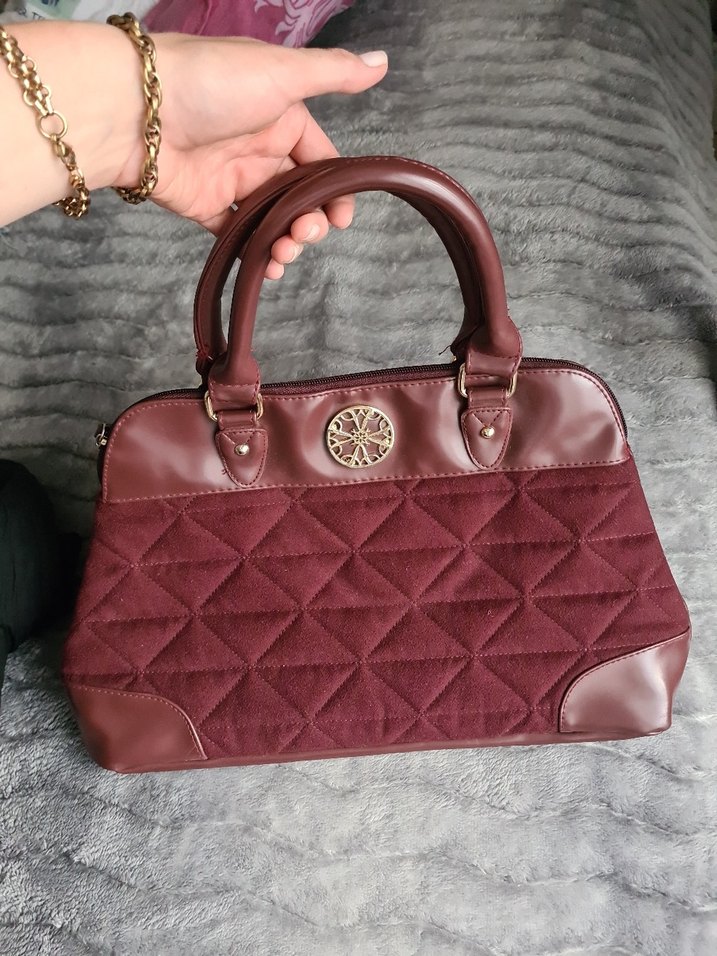 Bordo Süet Kadın Çanta - Görsel 2