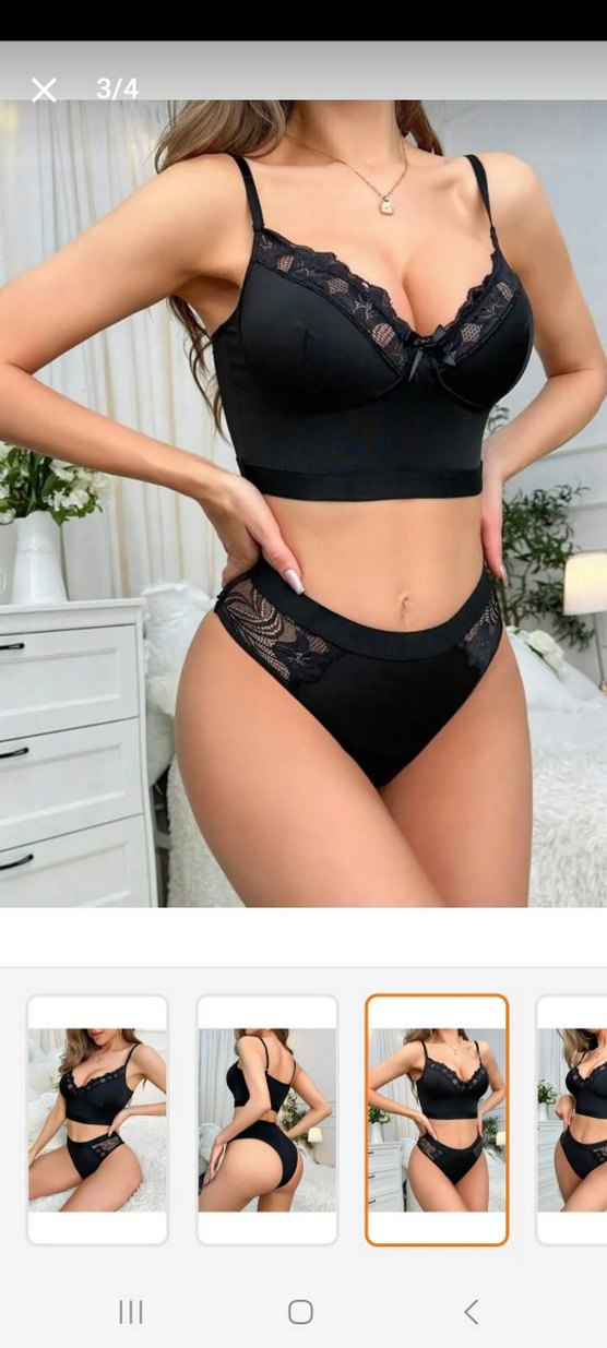 Siyah Dantelli Mini Atletik İç Çamaşırı Takımı - Görsel 3