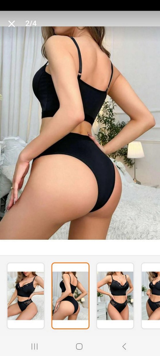 Siyah Dantelli Mini Atletik İç Çamaşırı Takımı - Görsel 2