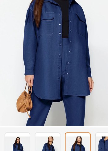 38 Beden Kadın Kemerli Koyu Mavi Denim Pantolon