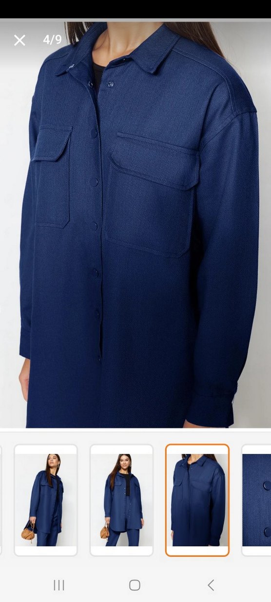 Kadın Kemerli Koyu Mavi Denim Pantolon - Görsel 4