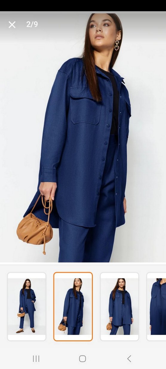 Kadın Kemerli Koyu Mavi Denim Pantolon - Görsel 2