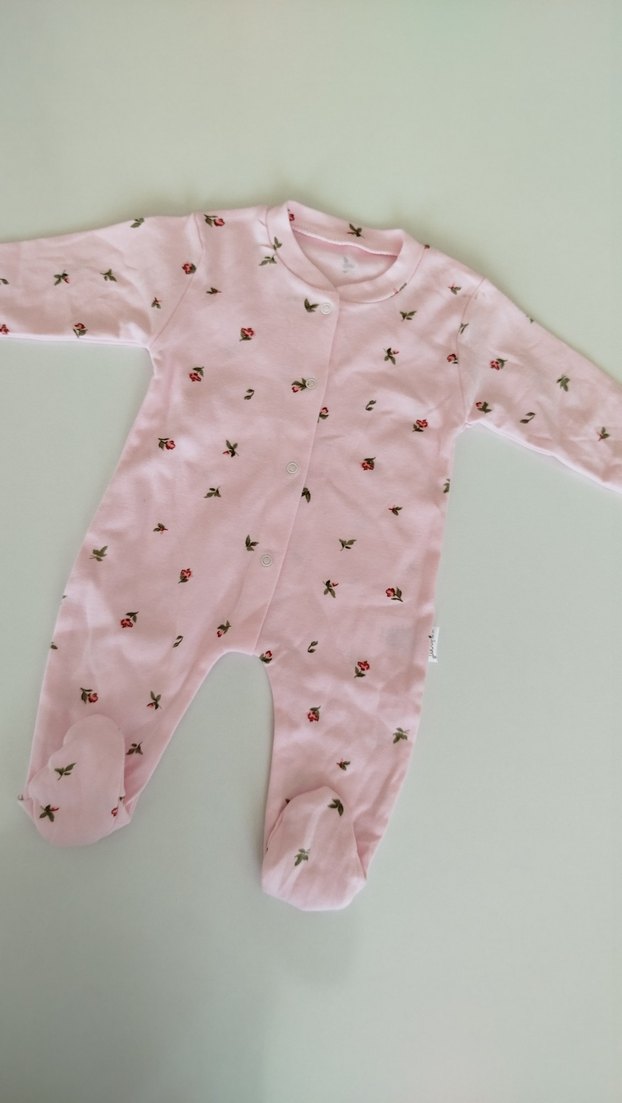 Pembe Çiçekli Detaylı Bebek Tulum - Görsel 4