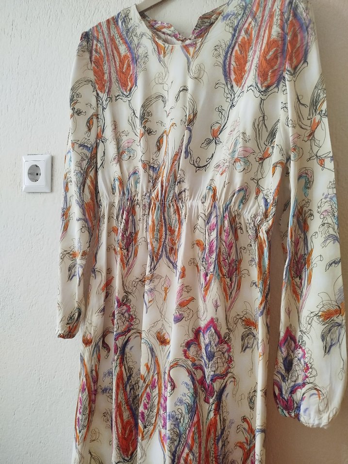 Çok Renkli  Uzun Bohem Elbise - Görsel 3