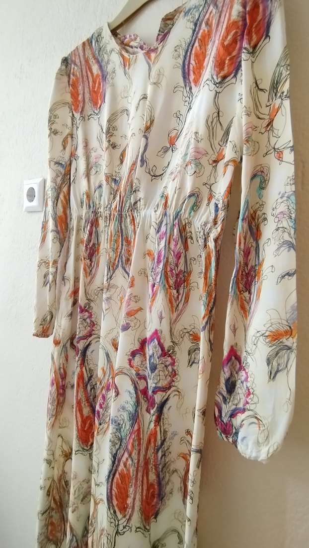 Çok Renkli  Uzun Bohem Elbise - Görsel 4