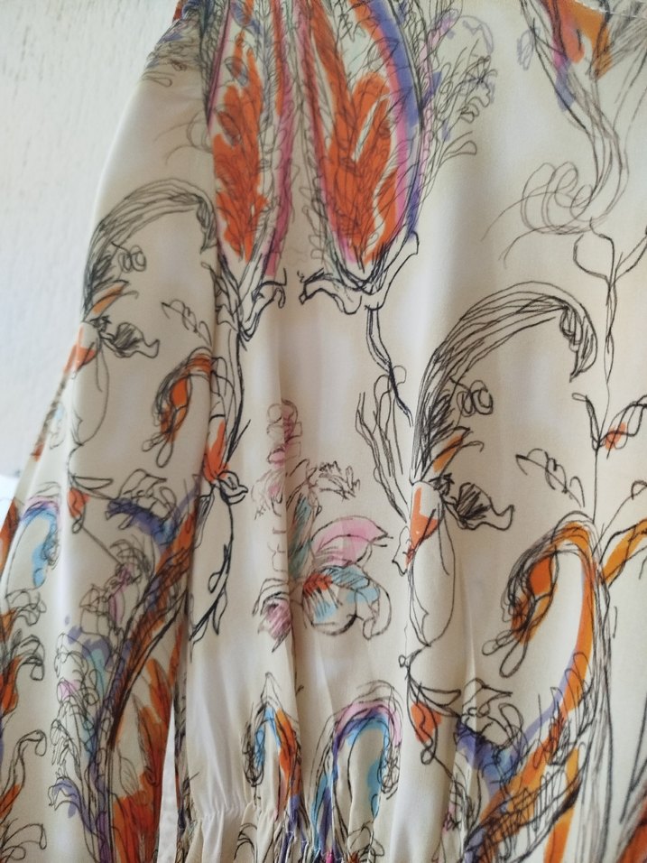 Çok Renkli  Uzun Bohem Elbise - Görsel 2