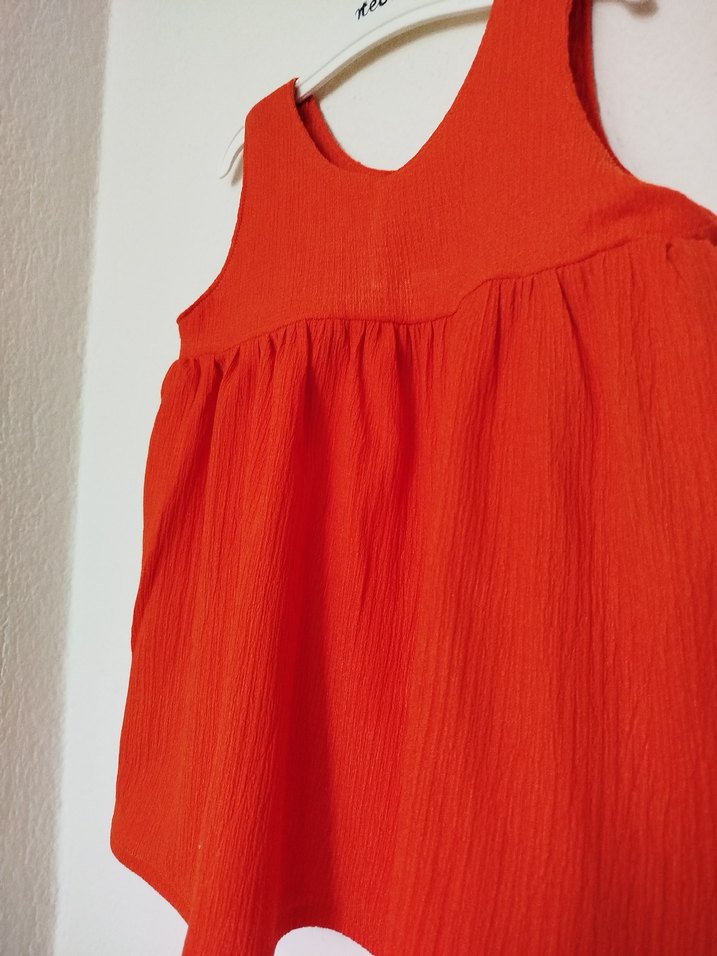 Kolsuz Turuncu Kız Elbisesi - Görsel 4