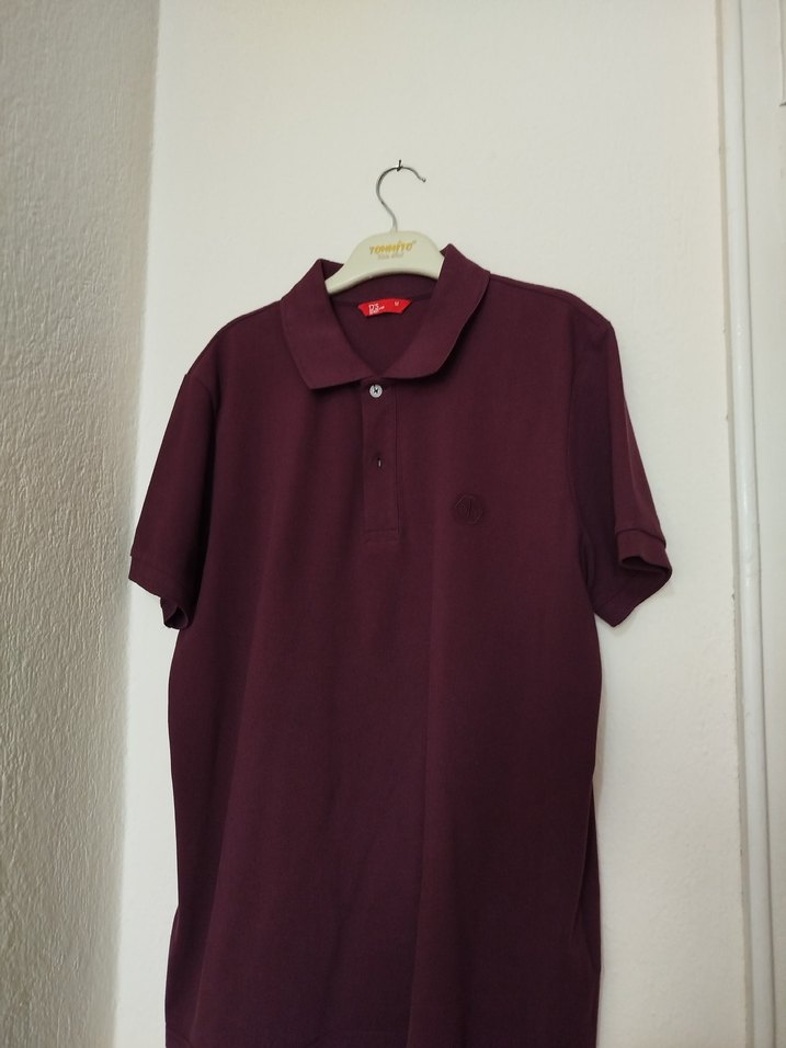 DS Damat markalı Mürdüm Düğmeli Polo Yaka Erkek Tişört - Görsel 2