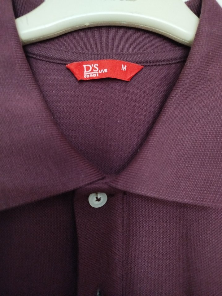 DS Damat markalı Mürdüm Düğmeli Polo Yaka Erkek Tişört - Görsel 3