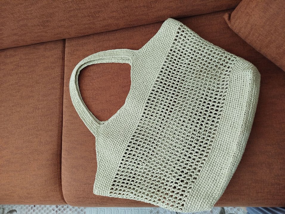 Bohem Örgü Kadın Çanta - Krem - Görsel 2