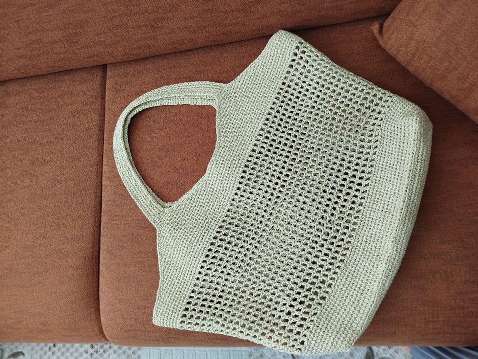 Bohem Örgü Kadın Çanta - Krem - Görsel 3