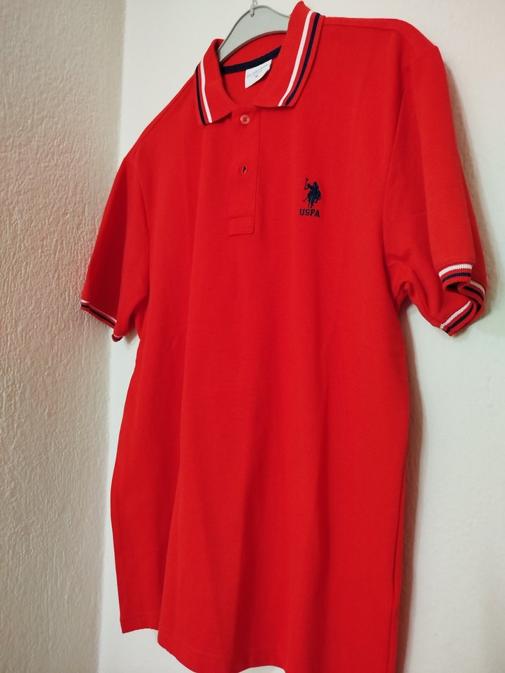 U.S. Polo Assn. Erkek Kırmızı Polo Tişört - Görsel 2