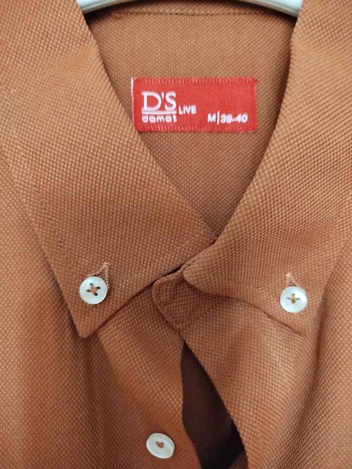 DS Damat Düğmeli Kiremit Rengi Erkek Gömlek - Görsel 4