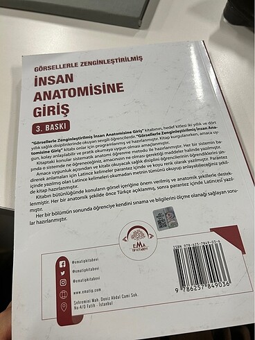 İnsan anatomisine giriş ders kitabı