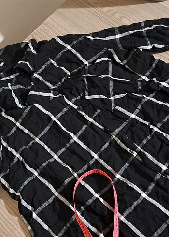 Gri Ekose Desenli Kadın Pamuklu Gömlek - Görsel 6