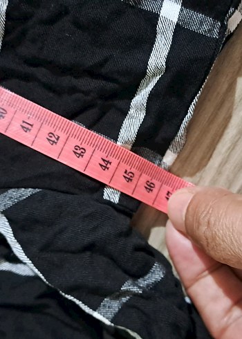 Gri Ekose Desenli Kadın Pamuklu Gömlek - Görsel 8