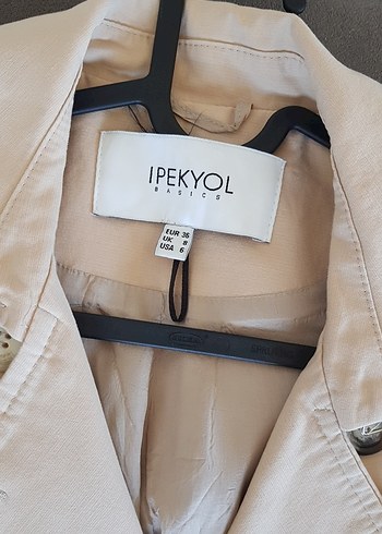 ipekyol Bej Midi Kadın Trençkot, Düğmeli, Regular Fit