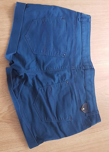 Defacto Lacivert Kemerli Mini Kot Şort