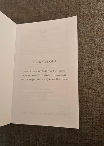 Analize Giriş Cilt 1 - Akademisyen - Görsel 2