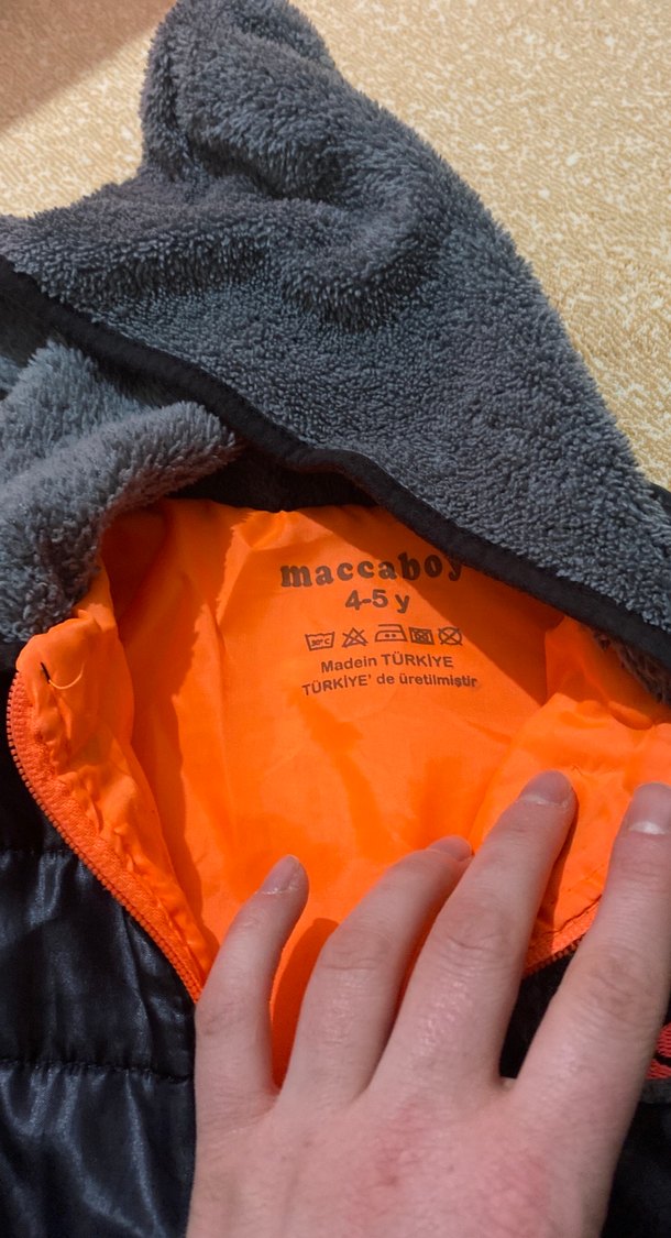 Kapüşonlu Kızak Montu - Gri Peluş Detaylı - Görsel 3