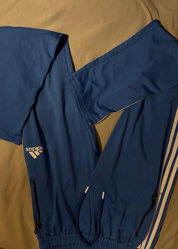 Erkek Mavi adidas Fermuarlı Eşofman Altı