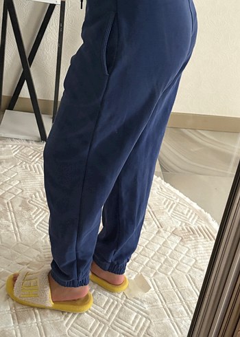 s Beden Lacivert Kadın Bol Kesim Denim Eşofman