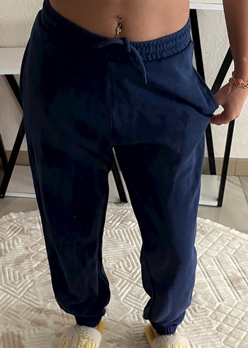 Lacivert Kadın Bol Kesim Denim Eşofman