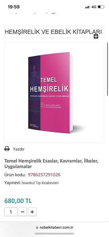 Hemşirelik esasları kitabı