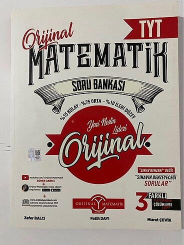 Orijinal Matematik TYT Soru Bankası