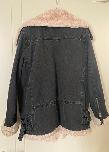 Kürklü Siyah Kadın Midi Ceket - Görsel 5