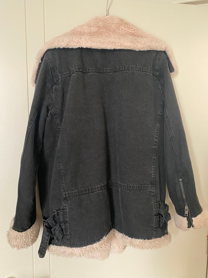 Kürklü Siyah Kadın Midi Ceket - Görsel 5