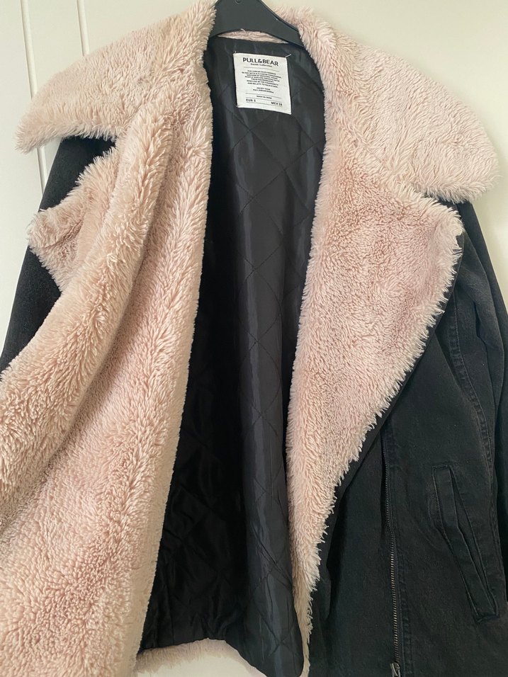 Kürklü Siyah Kadın Midi Ceket - Görsel 4