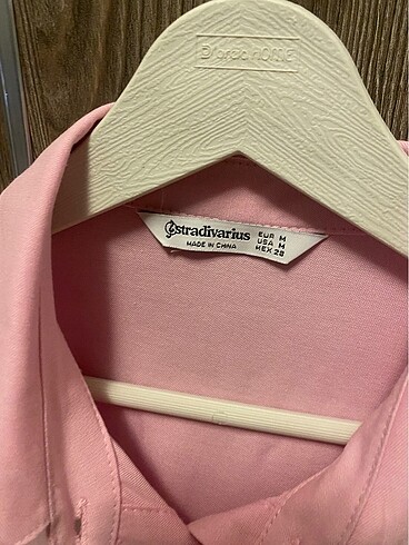 m Beden Stradivarius toz pembe diz üstü elbise