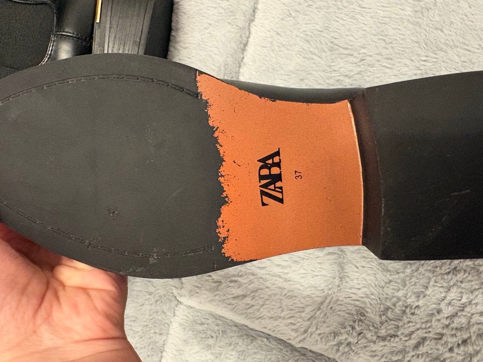 Siyah Deri Kadın Botu Zara - Görsel 3