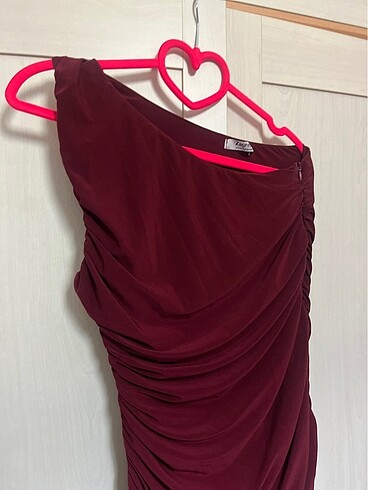 xl Beden bordo Renk Bordo drapeli elbise