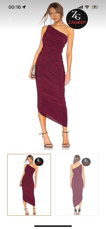 Trendyol & Milla Bordo drapeli elbise
