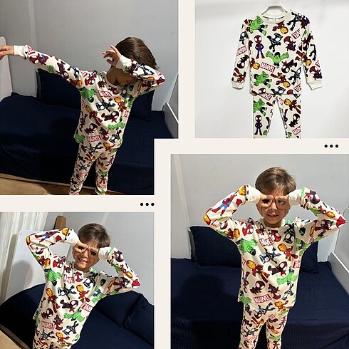 8 Yaş Beden H&M Marvel Pijama
