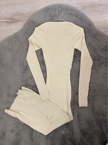 xs Beden ten rengi Renk Fitilli maxi boy elbise